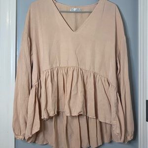 Zara long sleeve peplum top